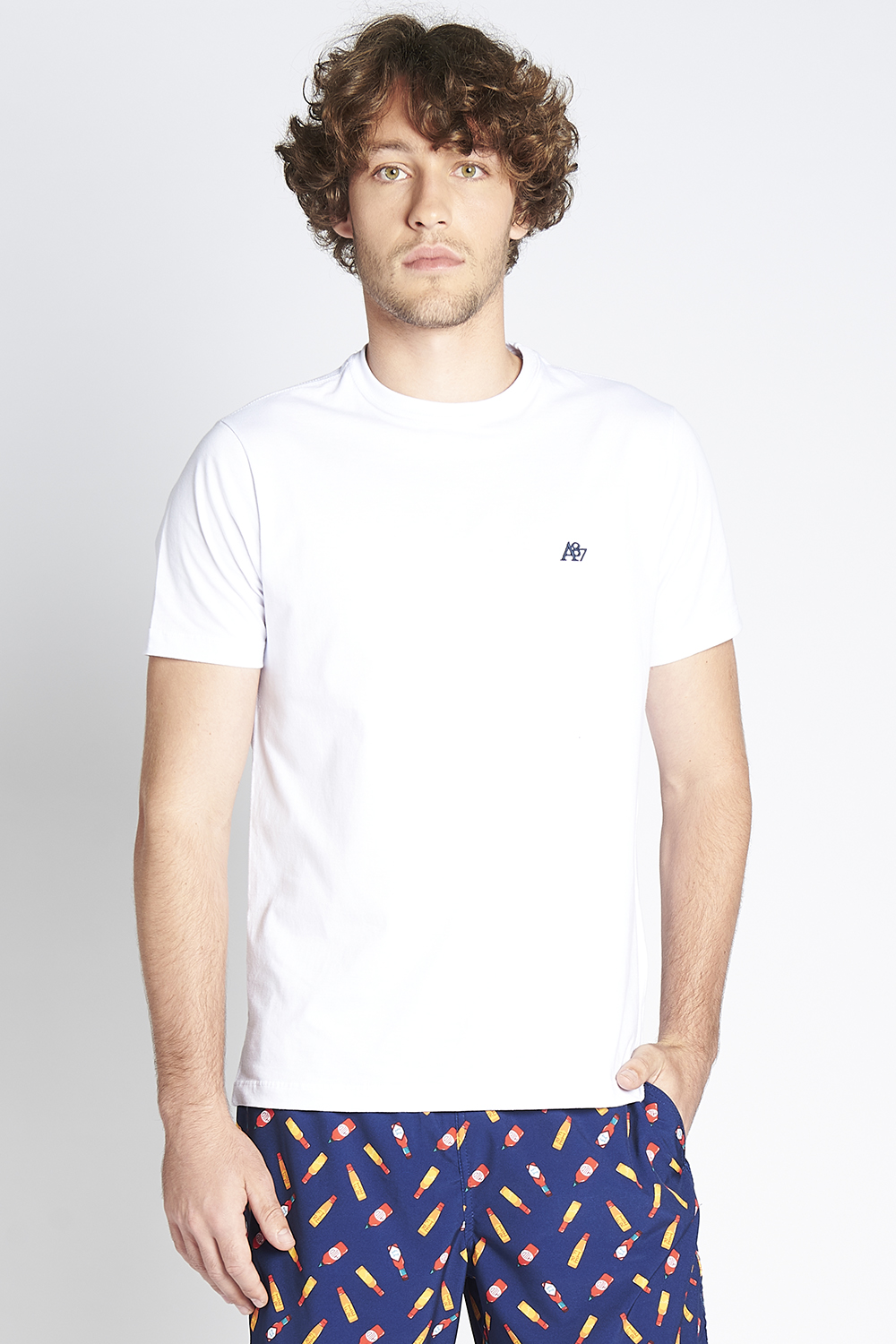 Camiseta Manga Curta Masculino Plus Size A87 Aeropostale Branco